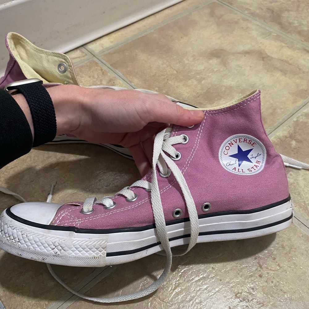 Converse All Star Pink Canvas High-Tops - Picture 2 of 9